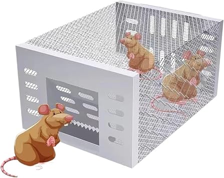 Rat Trap,Metal Reusable Mousetrap Highly Efficient Household Automatic Mousetraps Reusable Automatic Mousetraps, Style A