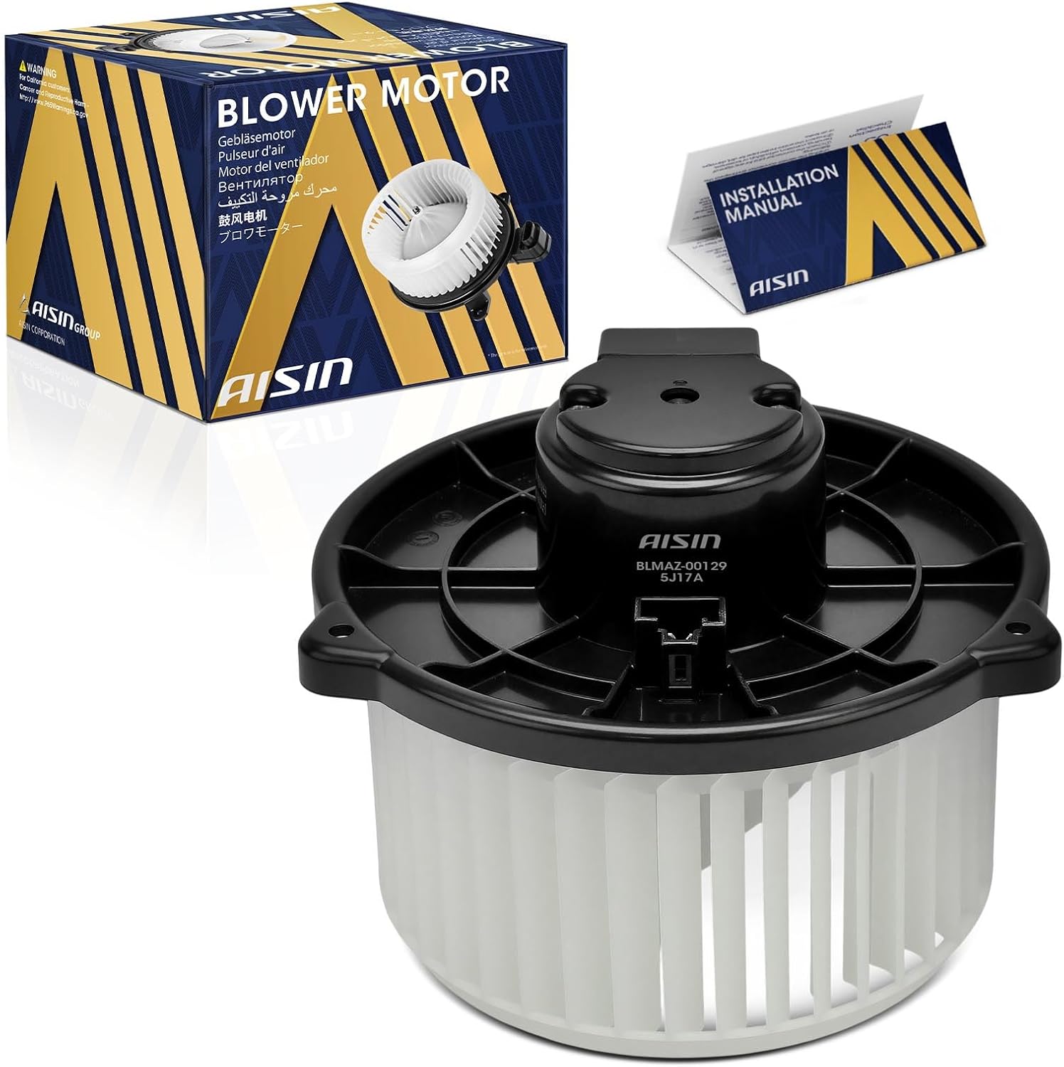 AISIN AFTERMARKET BLMAZ-00129 HVAC Blower Motor with Wheel Assembly - Compatible with Toyota RAV4 2004-2005, Honda Odyssey 2005-2010, Subaru Outback 2005-2009, Legacy 2005-2009