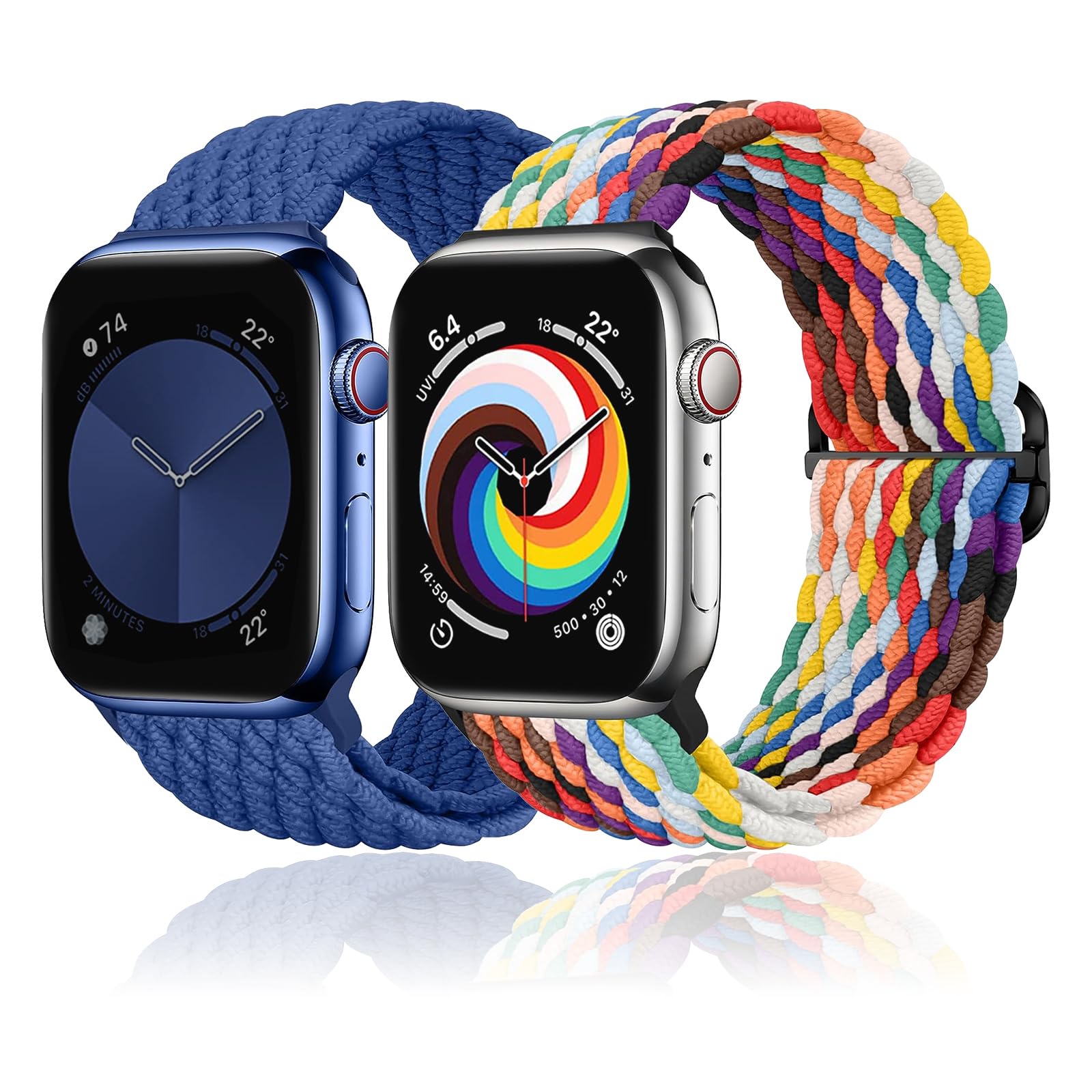 Stretchy Braided Straps Compatible with Apple Watch Strap 42mm 40mm 38mm 41mm for Women men Adjustable Sport Nylon Straps Replacement for Apple Watch SE iWatch Series 11/10/9/8/7/6/5/4/3