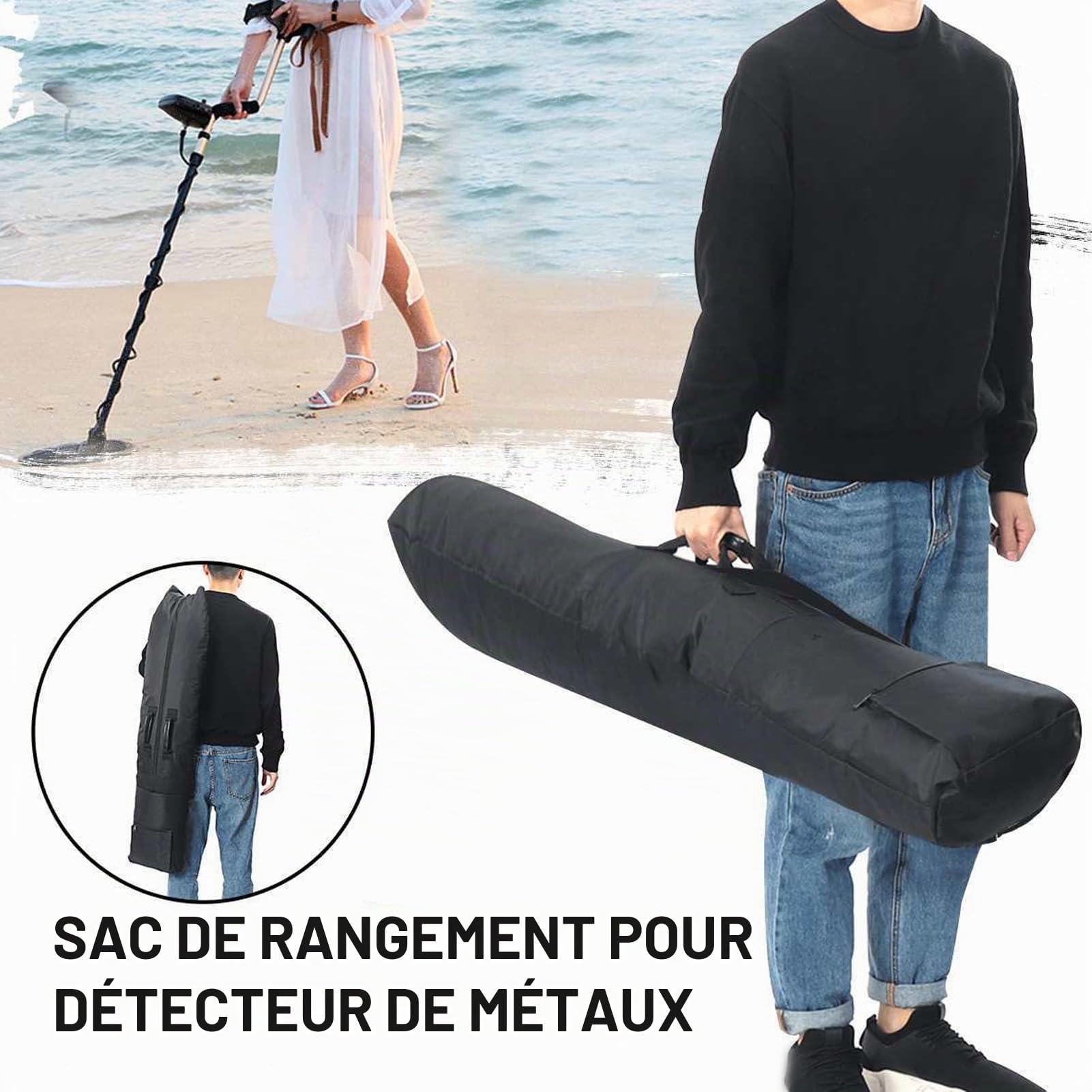 Sac de Transport rembourré Tout Usage, Sac de Transport Universel pour Détecteur de Métaux, Design Multi-poches, étanche, Grande capacité pour l'aventure.