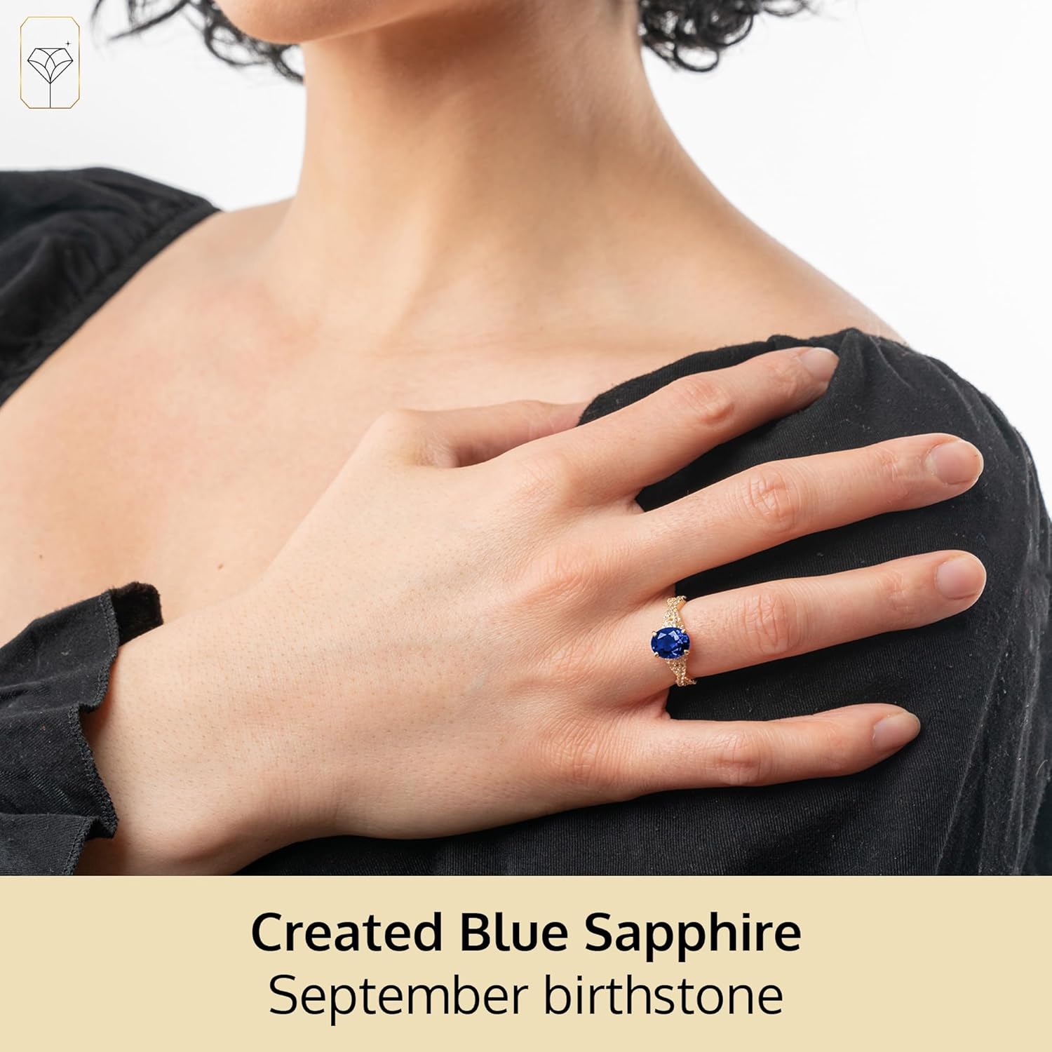 MAX + STONE Solid 10K Gold Gemstone Rings for Women | Oval Cut Birthstone Rings in Size 6 to 8 | Anti Tarnishing Real 10kt Gold Statement Cocktail Ring with Gift Box
