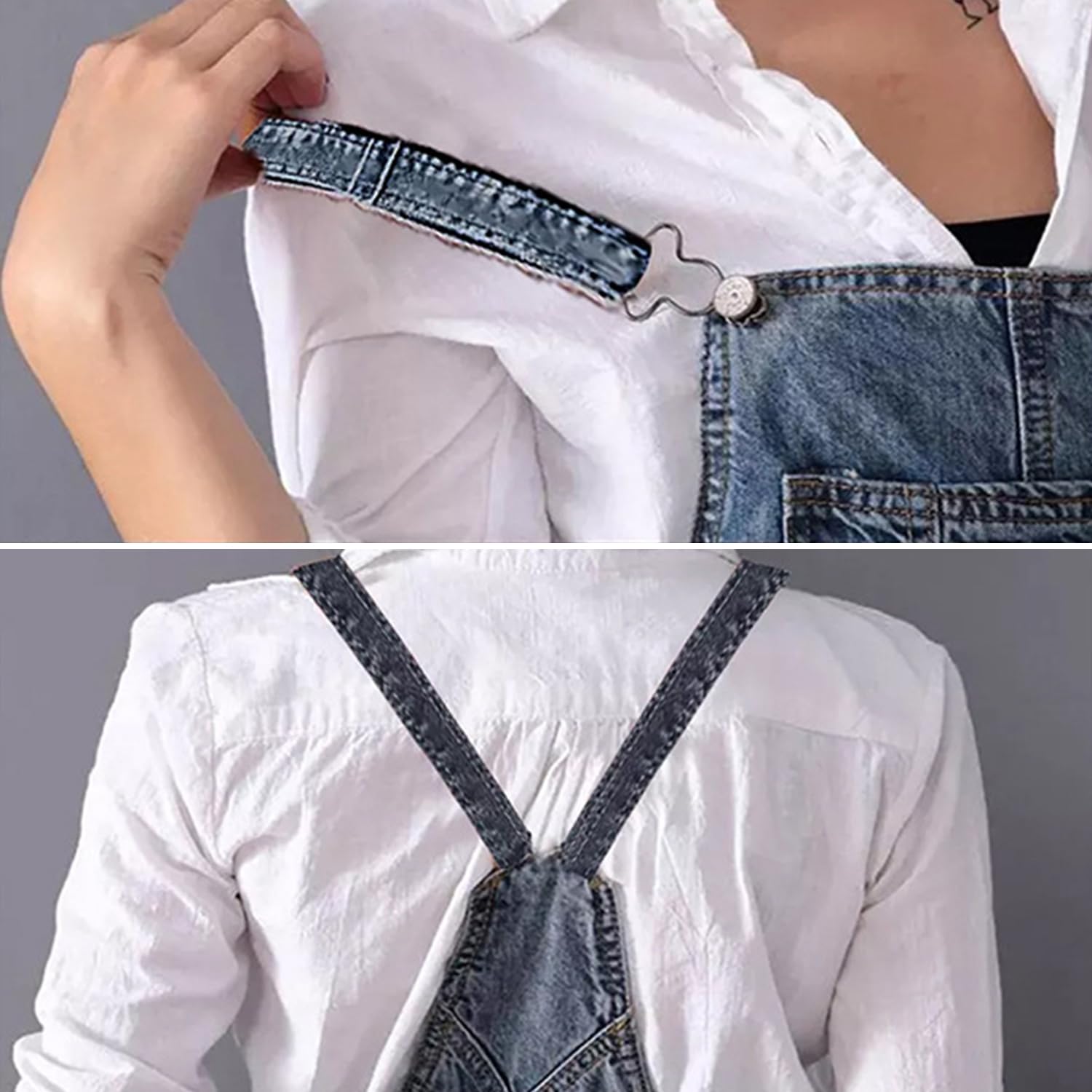 Femmes Vintage Classique Bretelles Longues Jupes Denim Délavé Délavé Salopette Robe Jupes Trous Déchirés Salopette Pinafore Salopette