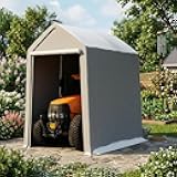 6x9 ft Heavy Duty Waterproof Carport Canopy, Portable Garage with Removable Sidewalls & Doors, All-Season Tarp Shelter for Motorcycle Bike Garden Tools