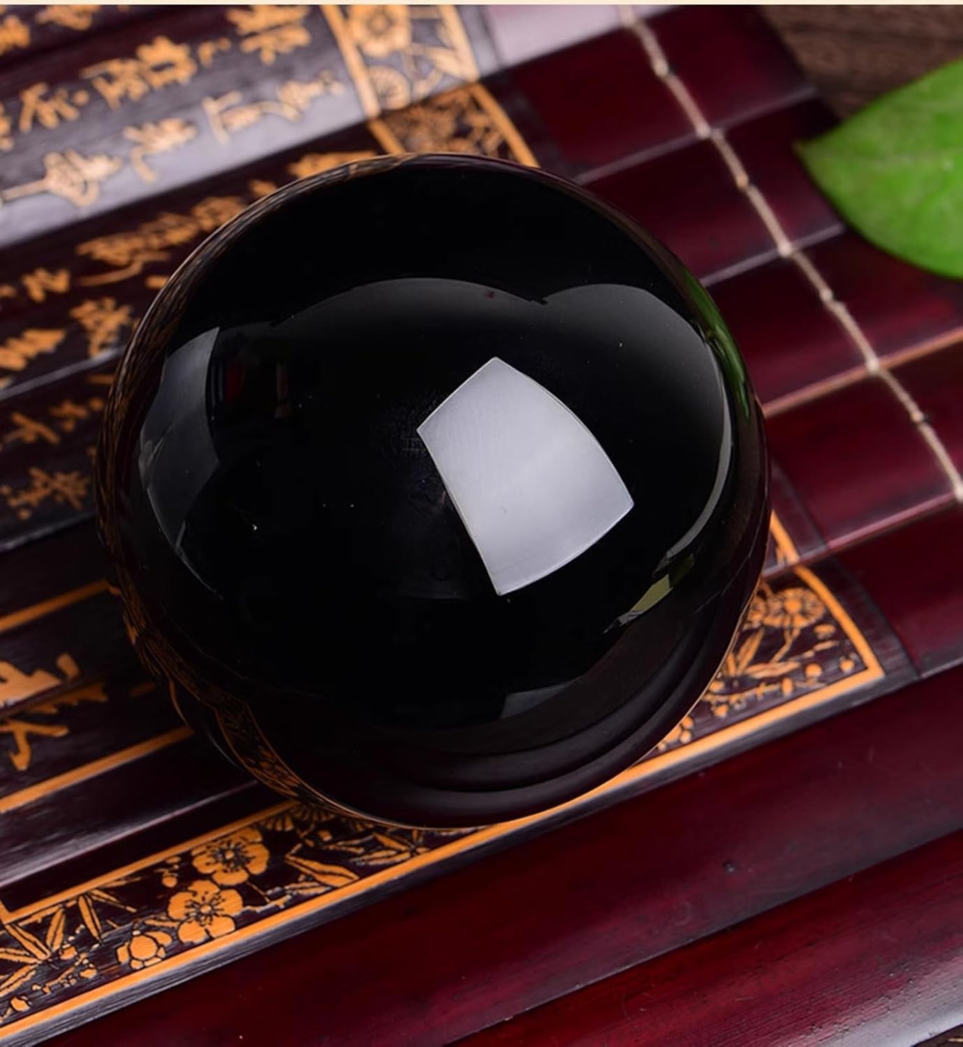 Large Polished Obsidian Crystal Ball, Obsidian Sphere for Home Decor, Black Obsidian Stone for Gifts, Feng Shui, and,200mm