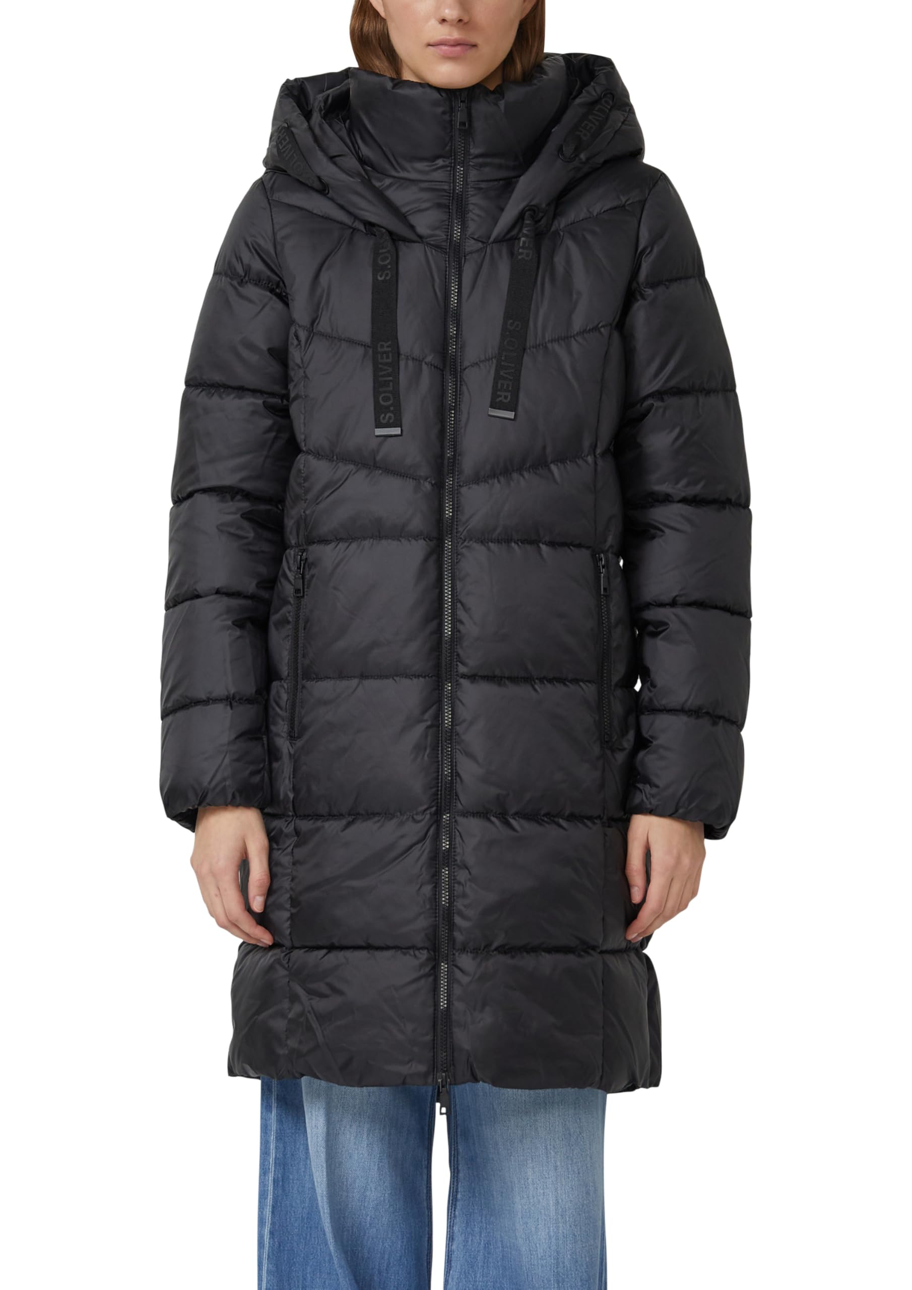 s.Oliver Damen Outdoor-Mantel – Stehkragen, Kapuze, stark wärmend