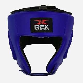 Rex Sports Boxing Head Guard, MMA Martial Arts Head gear, Head Protector from Sparring, Muay Thai Helmet with thick padding to absorb force impact (Blue, M)