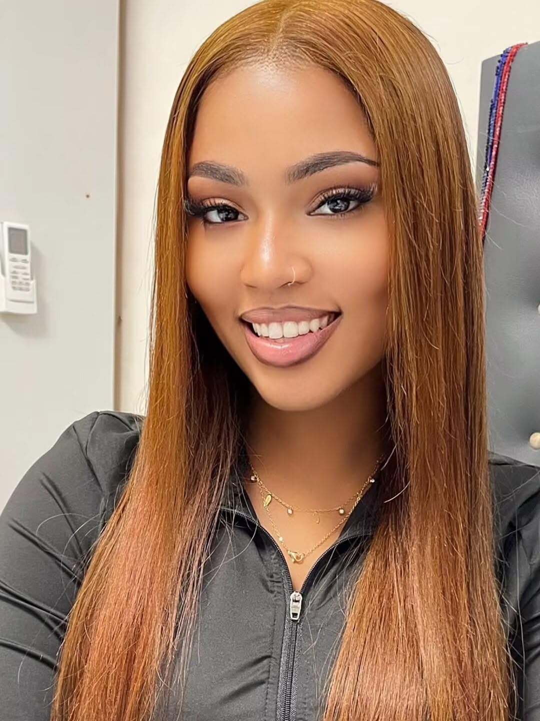 Chestnut Brown Silky Straight Human Hair Wig 13X4 HD Invisible Lace Front Wig Pre Plucked with Baby Hair 180% Density Brazilian Brown Straight Brazilian Glueless Colored Wigs For Woman 14Inch