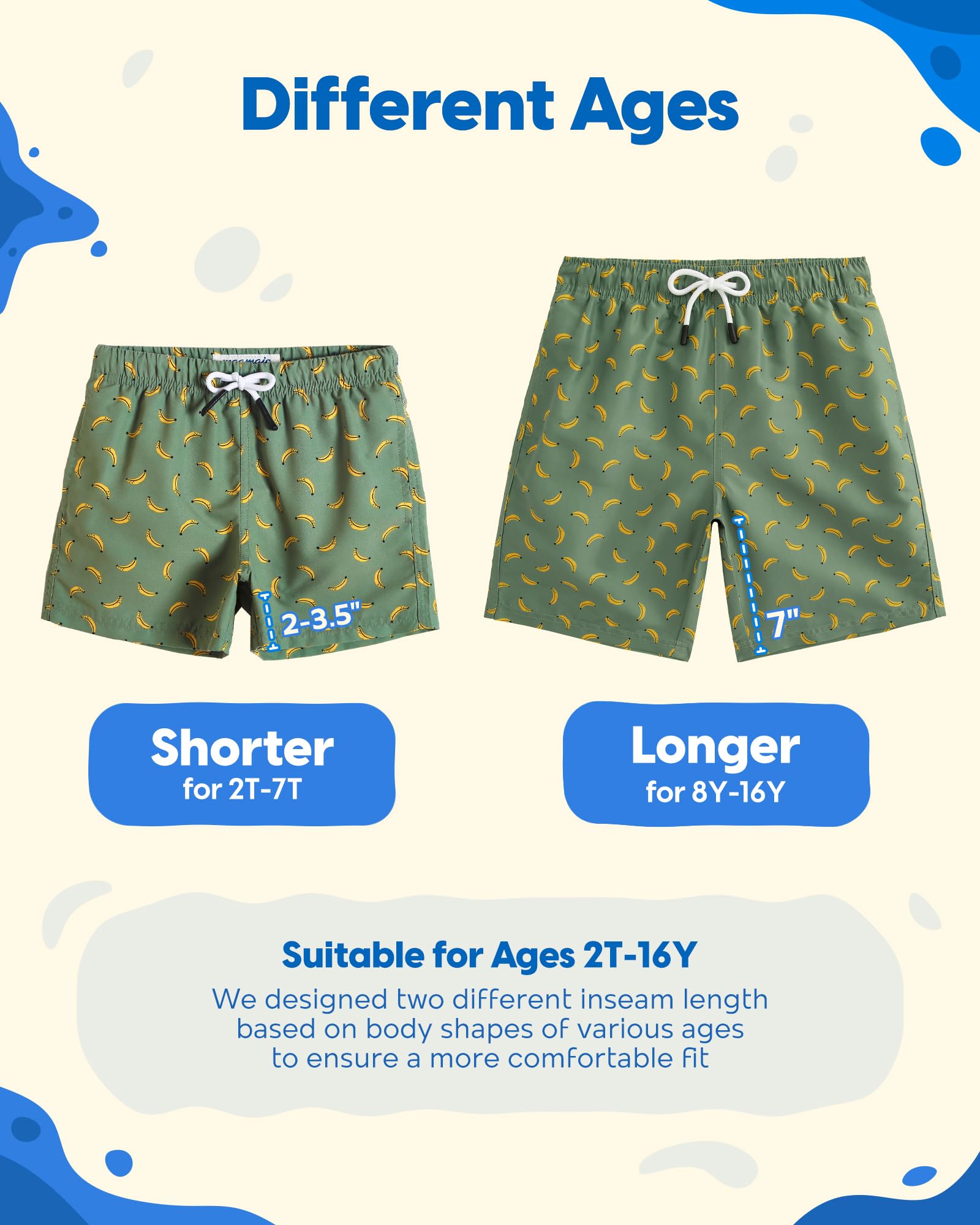 maamgic Boys Swim Trunks Toddler Swim Shorts Little Boys Bathing Suit Swimsuit Toddler Boy Swimwear