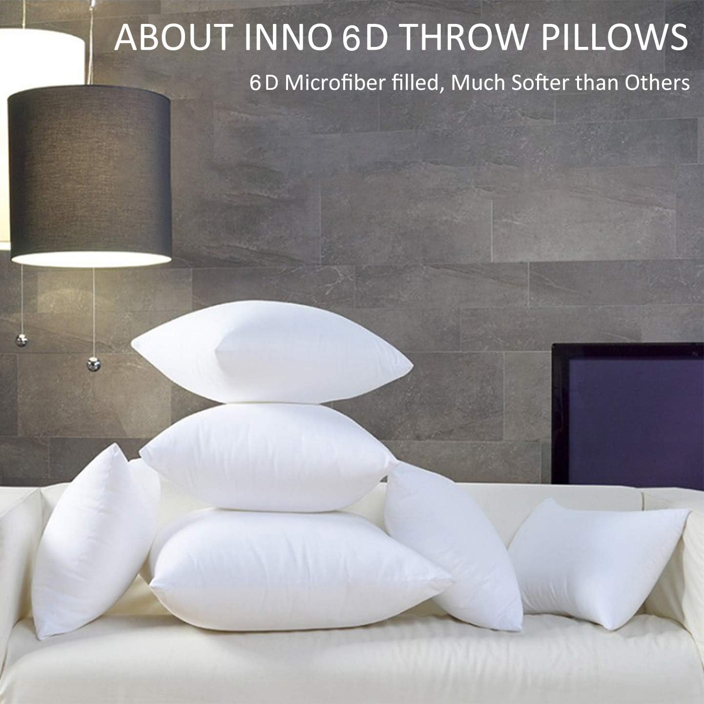 Inno Decorative Throw Pillow Cushion - Premium Down Alternative Microfiber Filled Sofa, Couch, Chair Inner Cushion, 16 x 16 inches