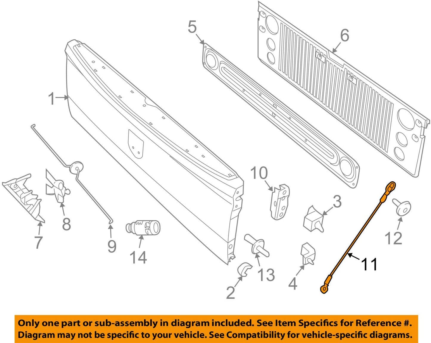 MOPAR 68054864AD - Cable Tailgate