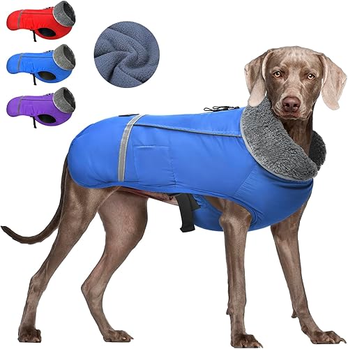 OaheLake Chaqueta de invierno para perro, chaqueta acolchada para perro resistente al agua, traje de nieve, abrigos de vellón para cachorros de