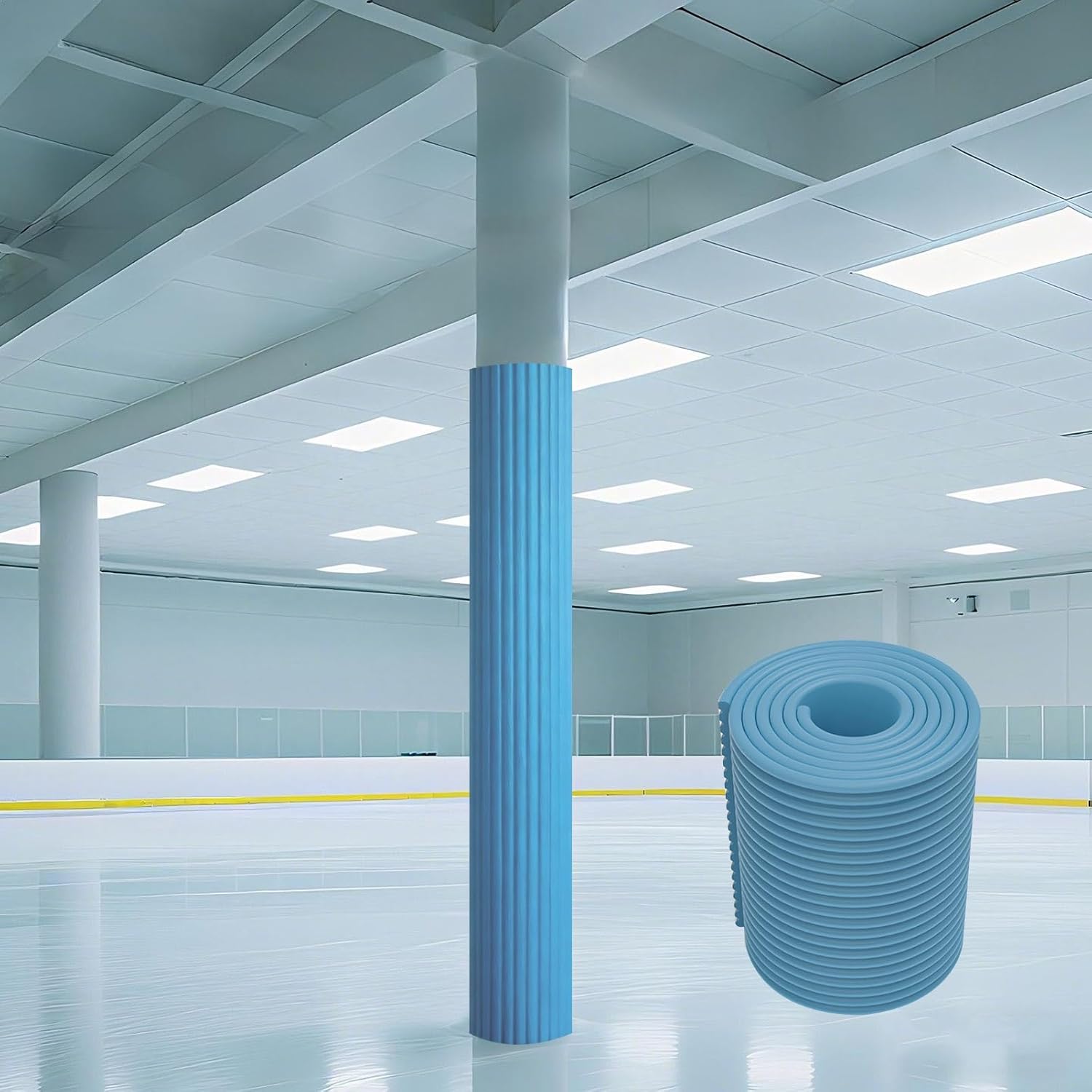 Outdoor Basketball Pole Padding - Self-Adhesive, Cuttable Anti-Collision Wrap Around Pads for Post Protection - Durable Column Safety Gear for Basketball Courts