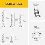 Mywish 1/4 Hex Head Lag Screws Assortment Kit, 109Pcs Heavy Duty Lag Bolts with Washers, 304 Stainless Steel Bolts 18-8 5-Size Wood Screws for Outdoor, Bright Finish 1/4 Bolt