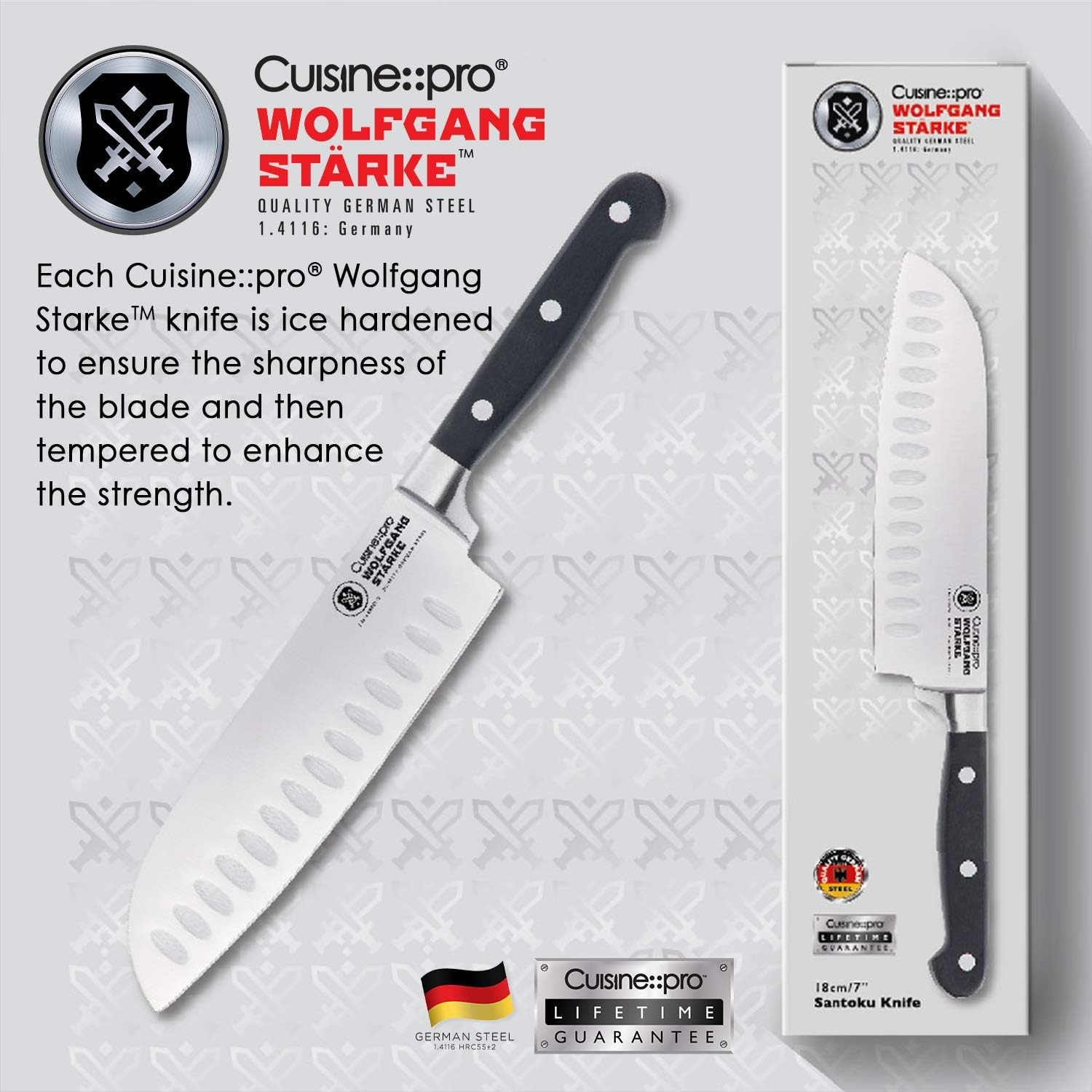 CUISINE::PRO® WOLFGANG STARKE™ Santoku Knife (7" - Single)