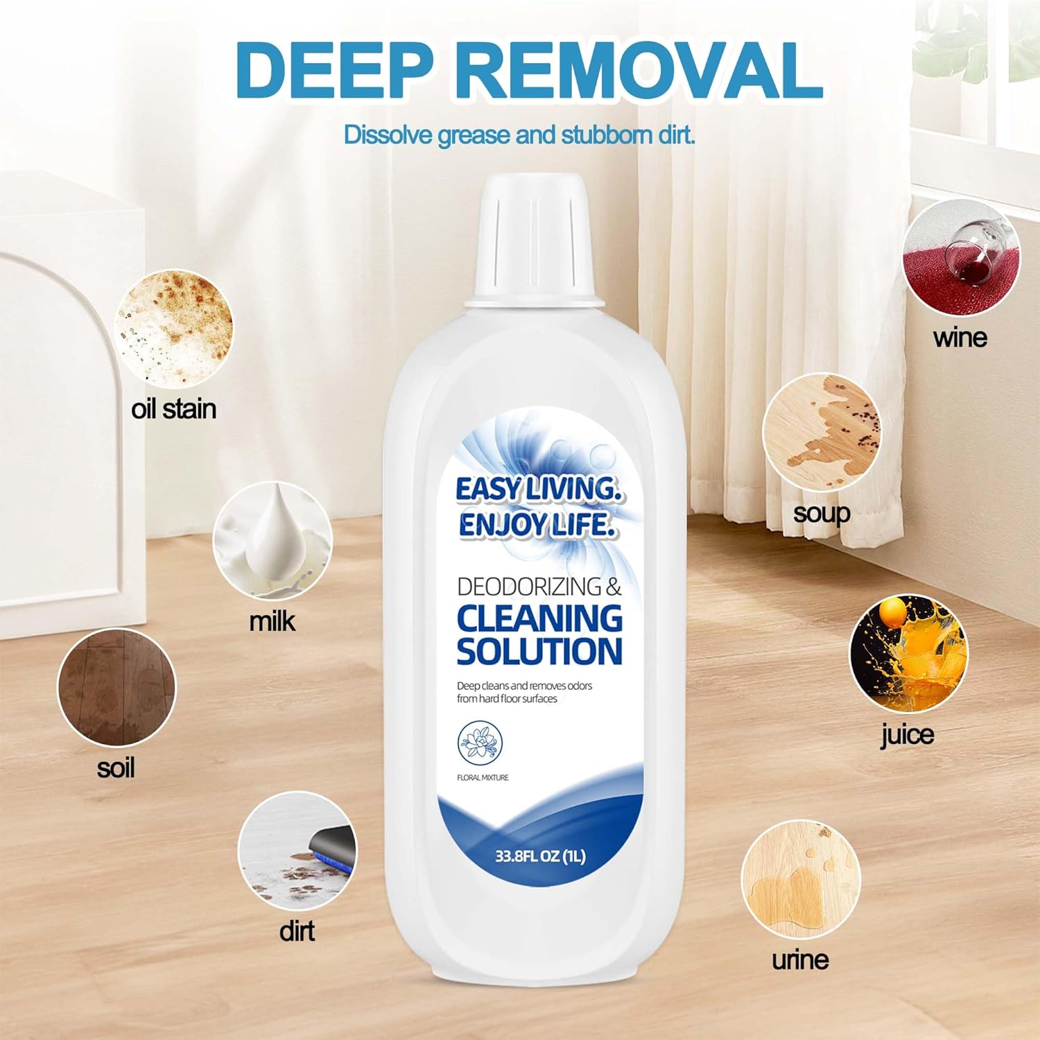 2L Hard Floor Cleaning Solution for Tineco iFLOOR Series - FLOOR ONE S3 S5 S6 S7 Series, Deep Cleaner for Floors, Child and Pet Friendly, Cleaner Refill for All Wet Dry Vacuum Mop(33.8 OZ*2)