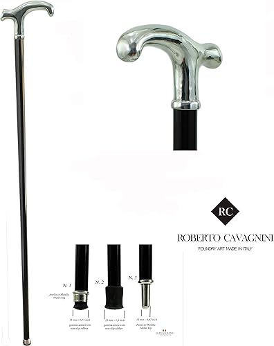 Miniatura 8 de Luxury Walking Stick for Groom & Elderly - Cavagnini Handmade Wood & Pewter Cane, Elegant Robust Design, Ceremony & Daily Use, Made in Italy