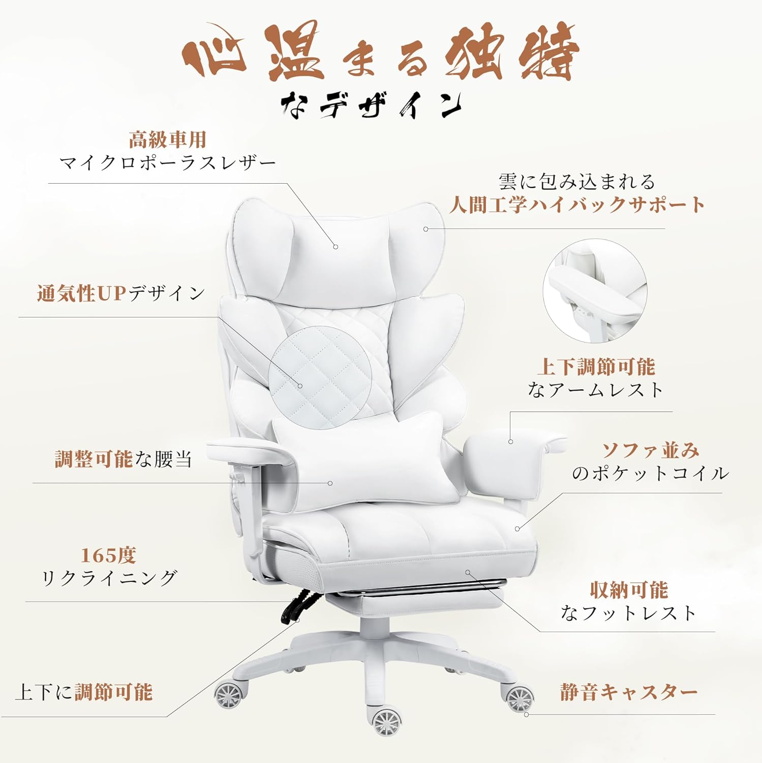 Diagram of Dowinx Gaming Chair features
