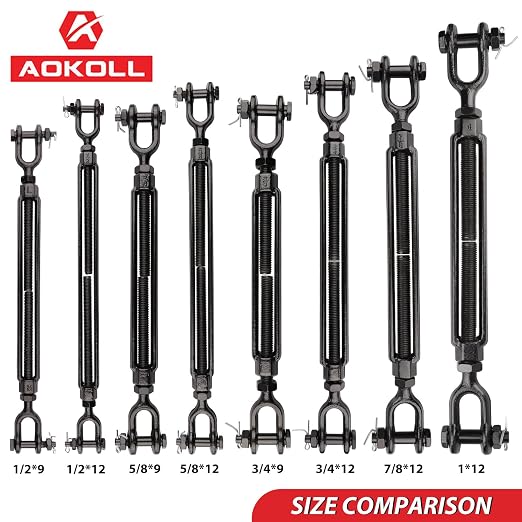 Tensor Quijada 1/2 x 9 Inch Acero Forjado Negro 2-Pack miniatura 7