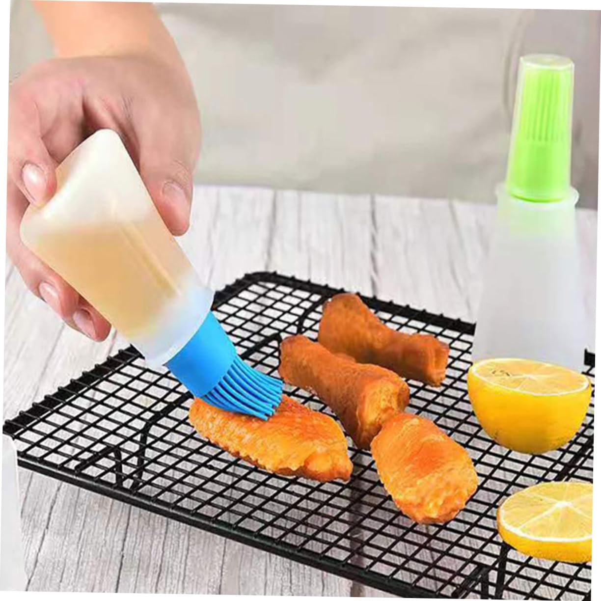 Alipis 5pcs Oil Bottle Brush Set Bbq Brush Silicone Material High Temp Resistant Random Color