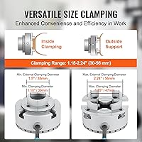 Vista 4 de VEVOR KP2-3/4 Portabrocas de torno, 4 mordazas de 7 cm de diámetro, accesorios de máquina de torno de metal, herramienta autocentrante, para torno