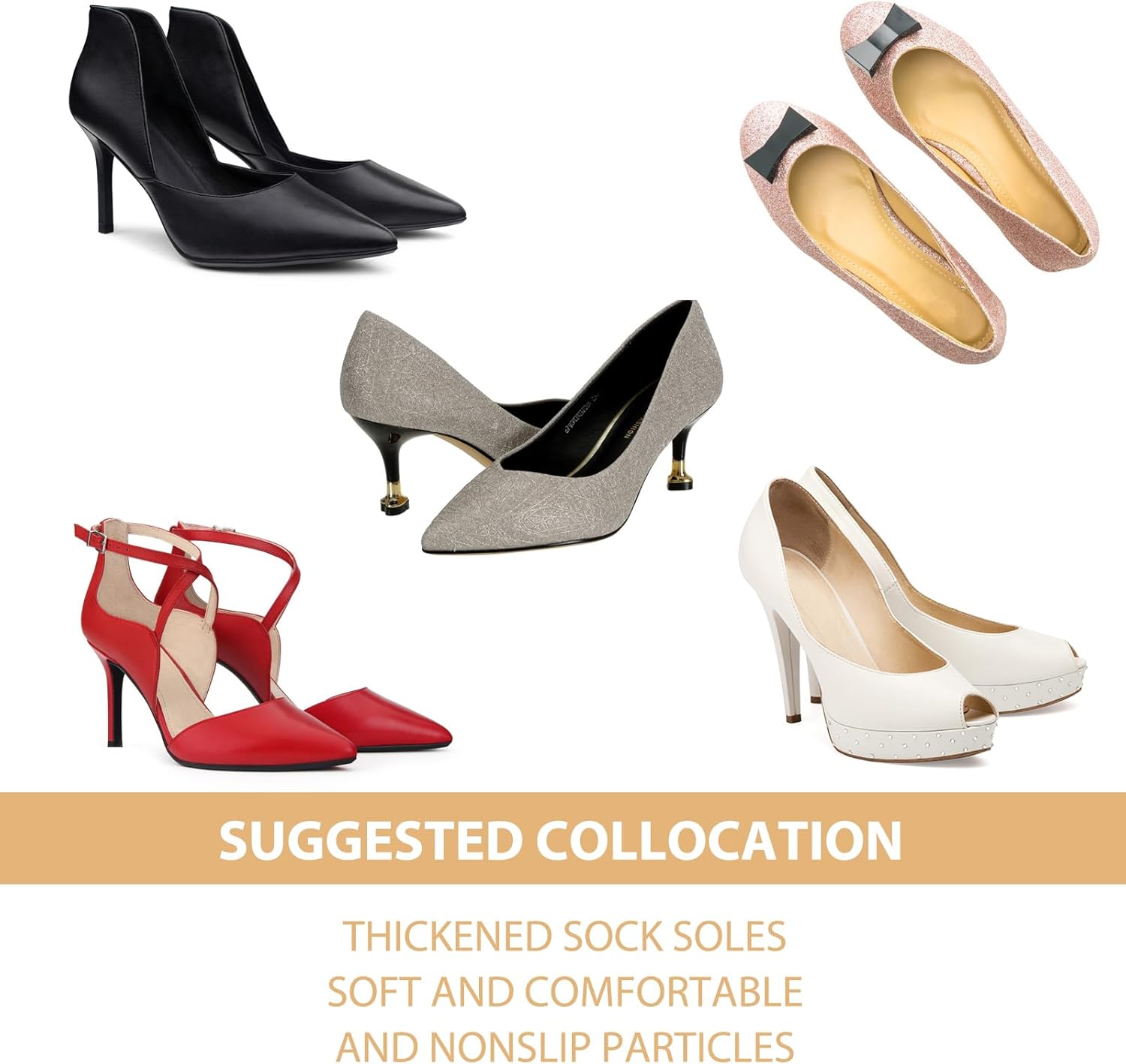 Ball of Foot Cushion Socks, Women's Toe Cover with Padding, Toe Topper Socks - Image 6