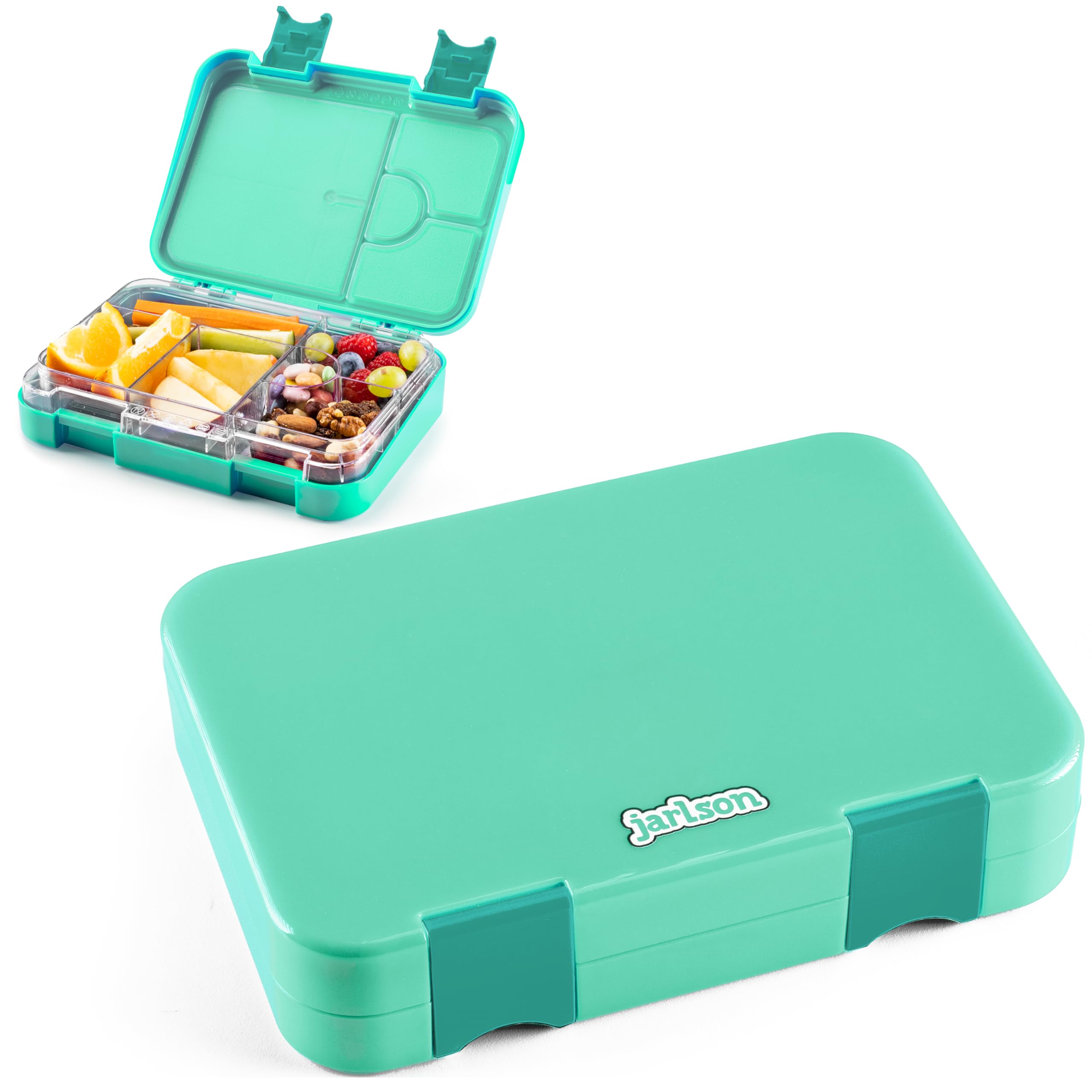 Jarlson® Brotdose Kinder mit Fächern TONI [AUSLAUFSICHER] - Bento Lunchbox mit Trennfächern - Frühstücksbox für Schule, Kita & Kindergarten - Jausenbox für Jungen & Mädchen - Vesperbox