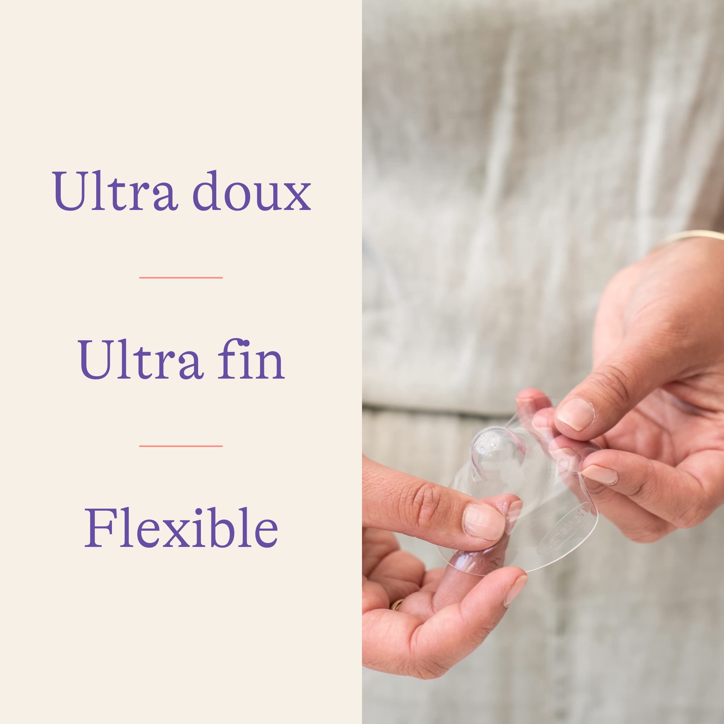 Lansinoh bouts de sein allaitement taille 2 (24 mm) x2 + étui – Silicone ultra fin sans BPA/BPS – Aide à la mise au sein pour mamelons plats ou ombiliqués – Préserve le contact peau à peau.