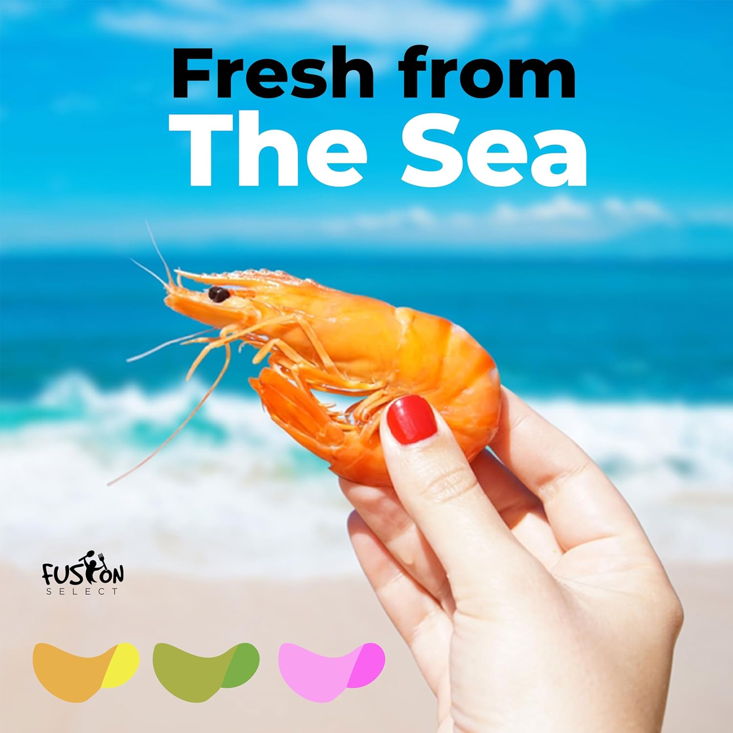 Fusion Select 5 Lb Uncooked Prawn Crackers - Multi-Colored Shrimp Chips for Sharing, Serving Snack Platters at Parties - Dehydrated Seafood Chips, Ready to Cook & Easy to Fry - Savory Asian Snacks