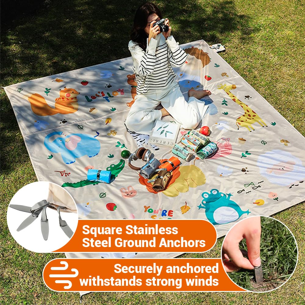 Coperta pic nic impermeabile 150 x 100 cm Mini, Ultra leggera, resistente alle macchie, per campeggio viaggi picnic mare