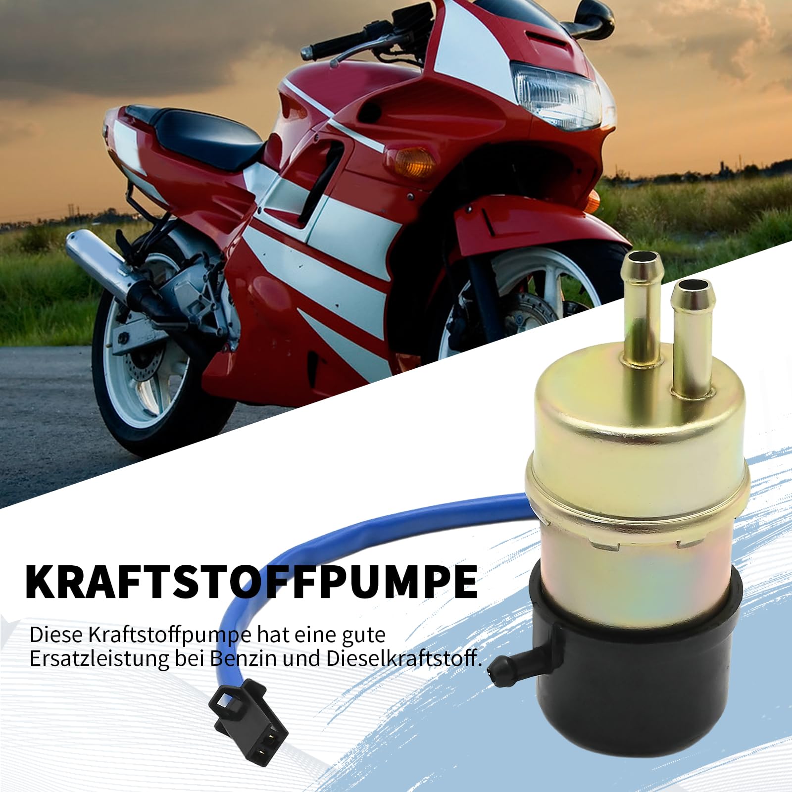 Motorrad-Kraftstoffpumpe, Ersatz für Honda CBR600F CBR600F2 CBR600F3 TRX350 TRX350D, Aluminium 80-LPH Ansaug-Kraftstoffpumpe