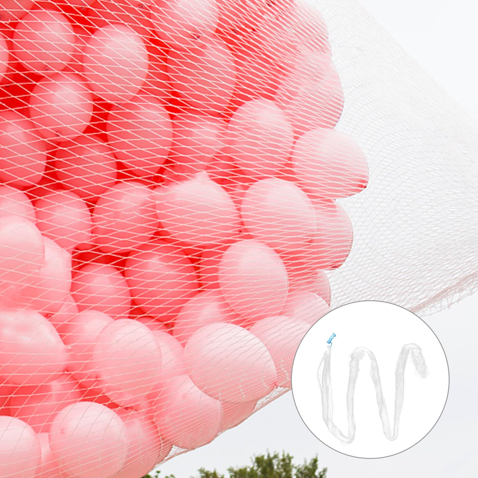 Rete per Lancio Palloncini 500 Pezzi in Plastico Bianco | Caduta Palloncini, Trasporto Pratico, Protezione da Ossidazione, per Compleanni e Allestimenti Catering
