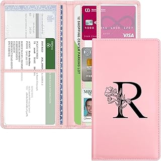 Car Registration and Insurance Holder, Car Document Holder with Closure, Pink with Letters Wallet Case Auto Vehicle Car Accessories for Women and Men