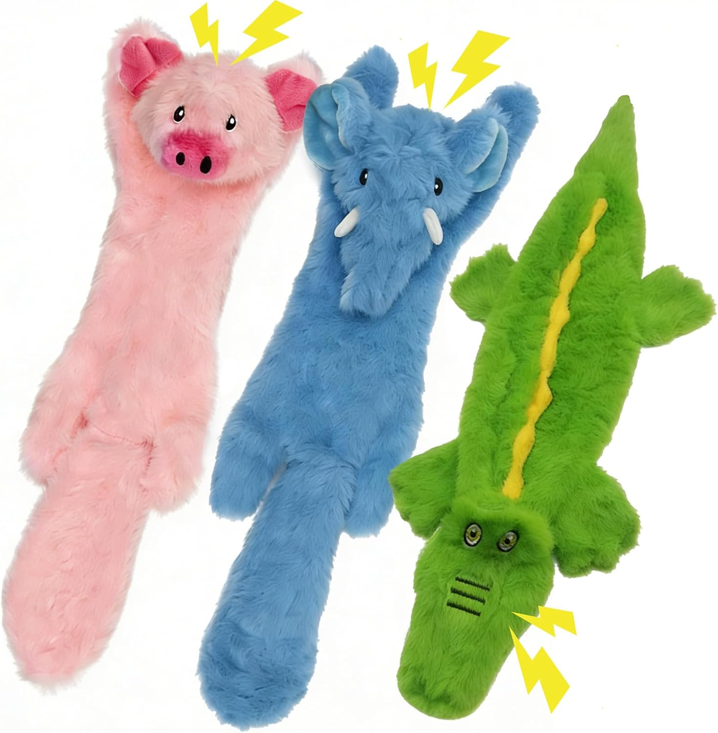 Juguetes para Perros Sin Relleno, 3 Unidades con Chirrido y Sonajero