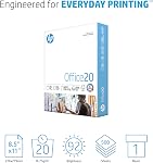 Papier d'Impression HP 8,5 x 11 Bureau 20 lb 1 Rame 500 Feuilles 92 Luminosité Fabriqué aux États-Unis Papier de Copie Certifié FSC Compatible HP 172160R