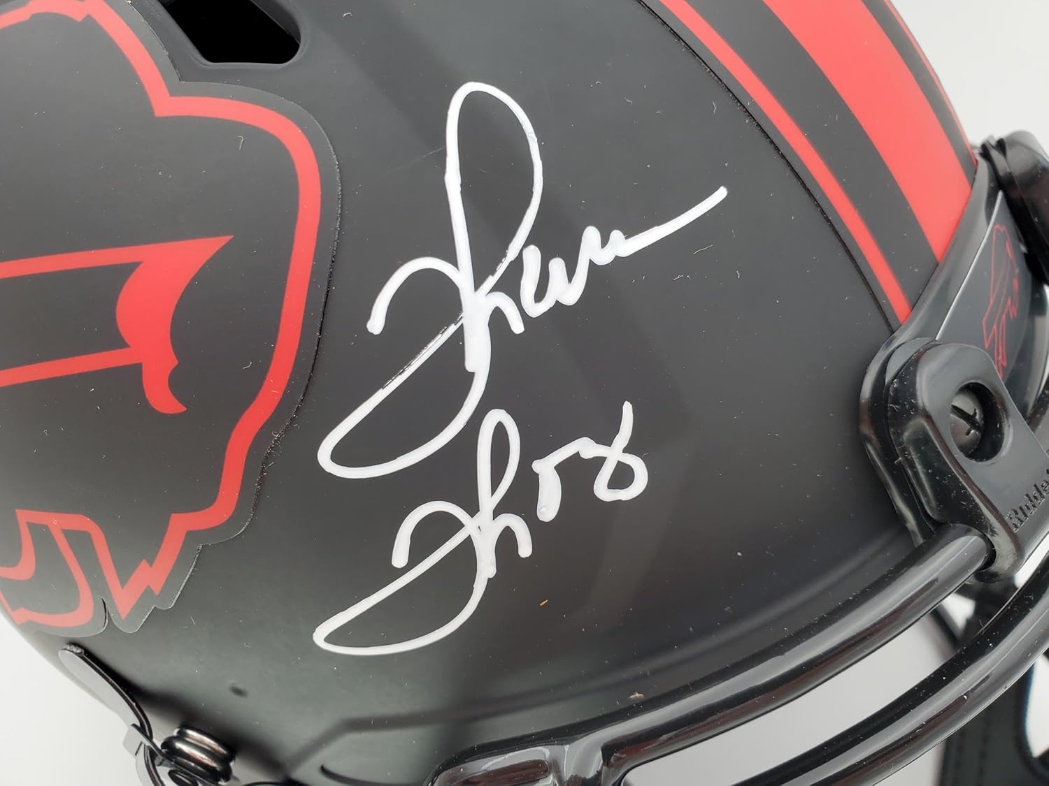 Topps Buffalo Bills Team Greats Autographed Eclipse Authentic Speed Full Size Helmet With 3 Signatures Including Jim Kelly, Thurman Thomas & Andre Reed Beckett Bas Stock #185863 - Nfl Helmets