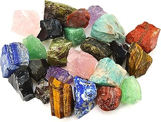 3 lbs Bulk Rough Madagascar Stones Mix - Large 1" Natural Raw Stones Crystal for Tumbling, Cabbing, Fountain Rocks, Decoration,Polishing, Wire Wrapping, Wicca & Reiki Crystal Healing