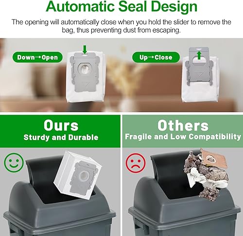 Miniatura 6 de Paquete de 8 bolsas de vacío compatibles con iRobot Roomba i3+, i4+, i5+, i6+, i7+, i8+, j5+, j6+, j7+, j8+, j9+, s9+, bolsas de repuesto para