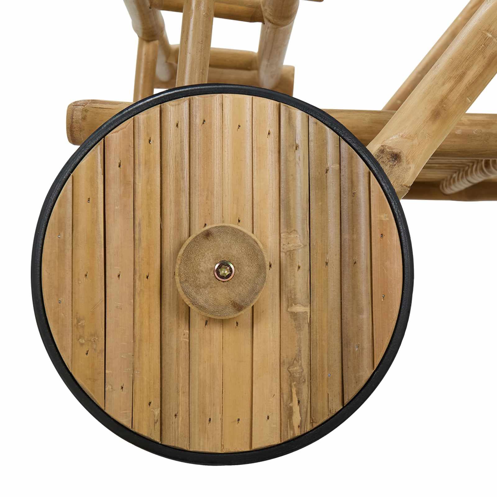 vidaXL Carrello da Servizio con Ruote Naturale 79 x 67,5 x 84 cm bambù, Carrello da tè in Bamboo Moderno e Resistente, Versatile per Interni ed Esterni, Pratico e Compatto con Ruote