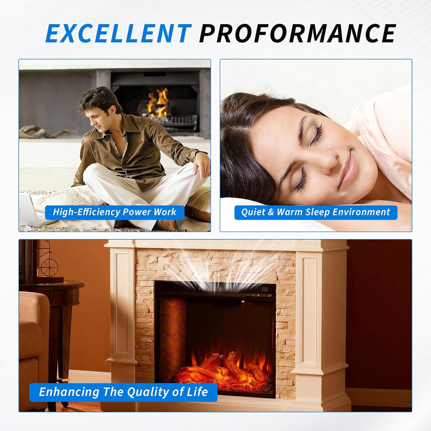 QEB100 Fireplace Blower Fan Motor Kits Compatible with Duluth Forge, ProCom Heating Ventless Fireplaces, Fireplace Inserts and Gas Stoves