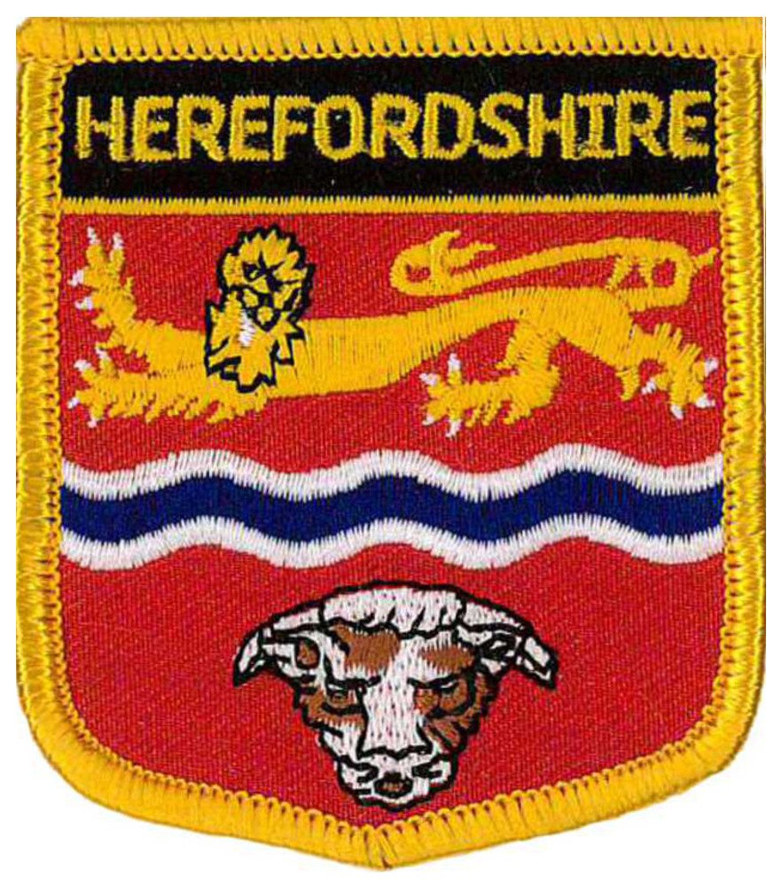 Klicnow Various Herefordshire County (Shield) Embroidered Patch 6Cm X 7Cm (2 1/2" X 2 3/4")