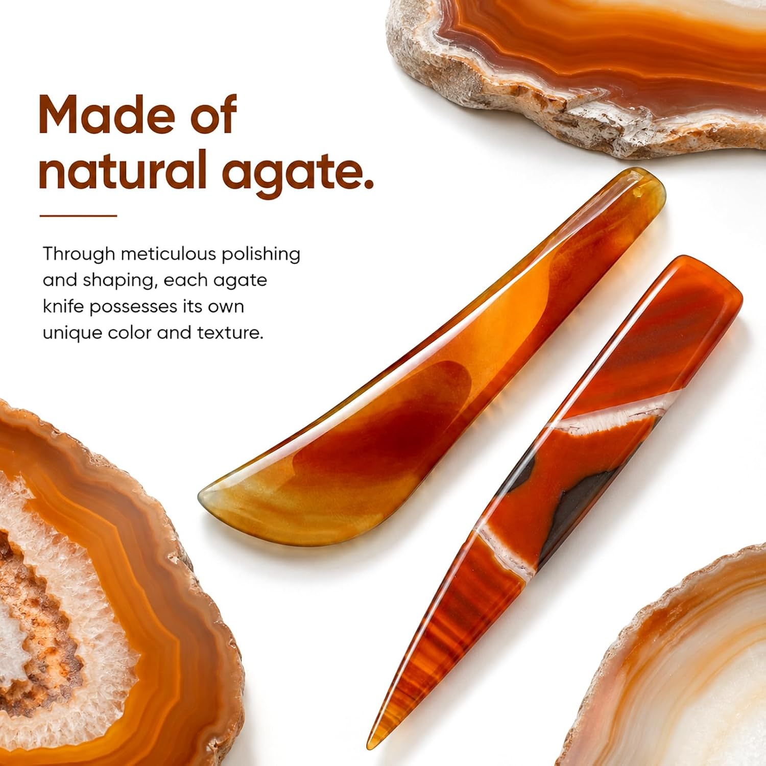 Natural Agate Burnisher, Hand Jewelry Agate Stone Burnishing Tool