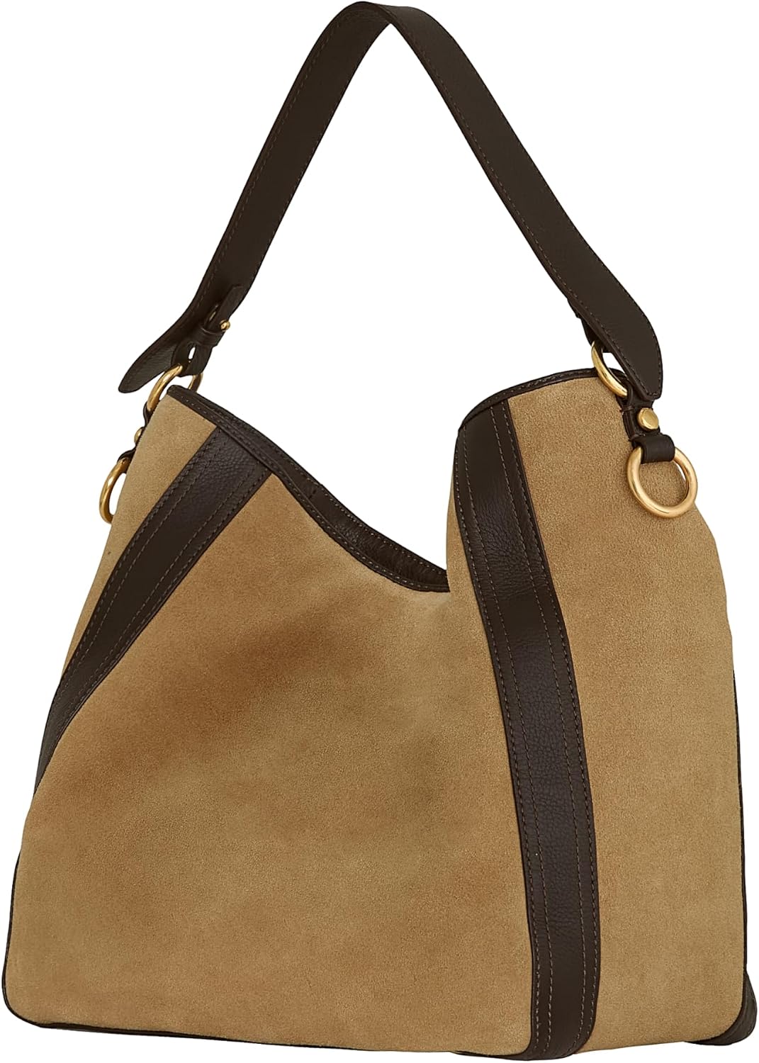 Rebecca Minkoff M.A.B. Hobo Bag for Women | Chestnut & Fondant | Leather Hobo Bag with Adjustable Crossbody Strap | Everyday Shoulder Bag