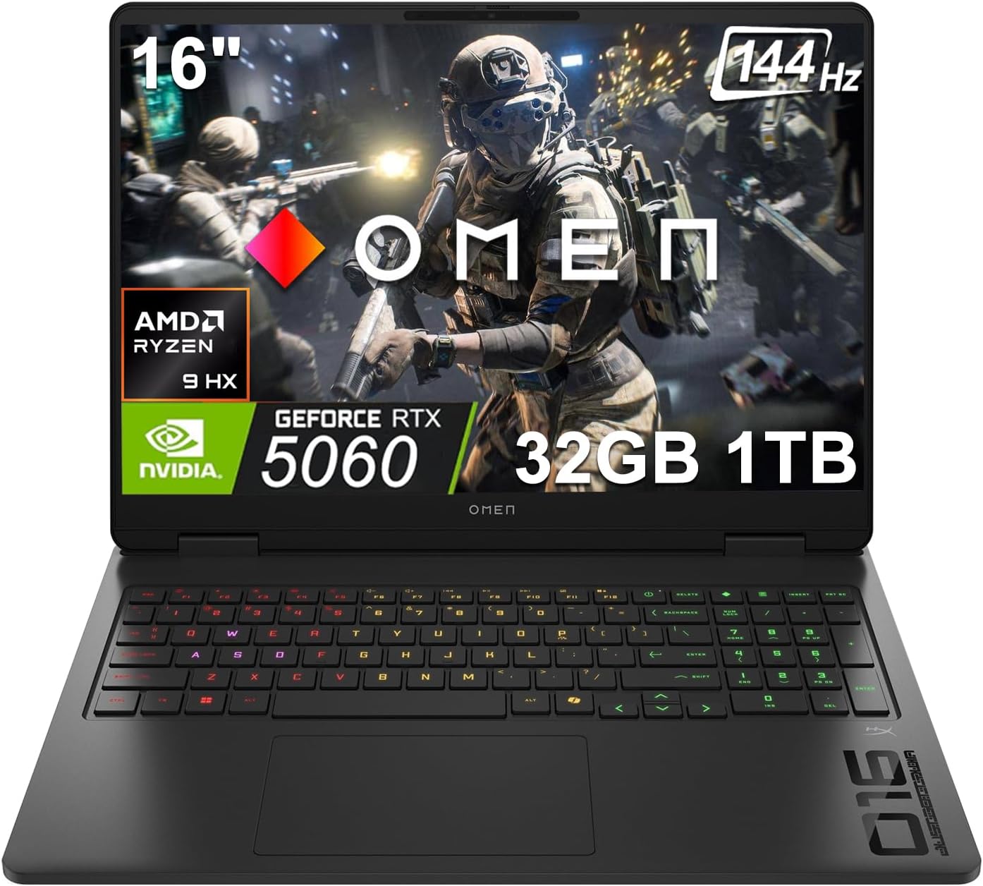 HP OMEN 16 Slim Gaming Laptop (NVIDIA RTX 5060 8GB, AMD Ryzen 9 8940HX (> Intel …