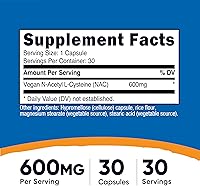 Vista 19 de N-acetil l-císteina Nutricost (NAC) 0,02 oz; 180 cápsulas, No Model, 1 botella, 1