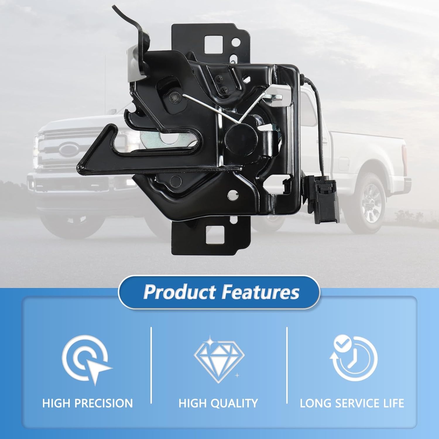 Hood Latch Assembly with Anti Theft Sensor for Ford F-250 F-350 2017-2019 HC3Z-16700-F