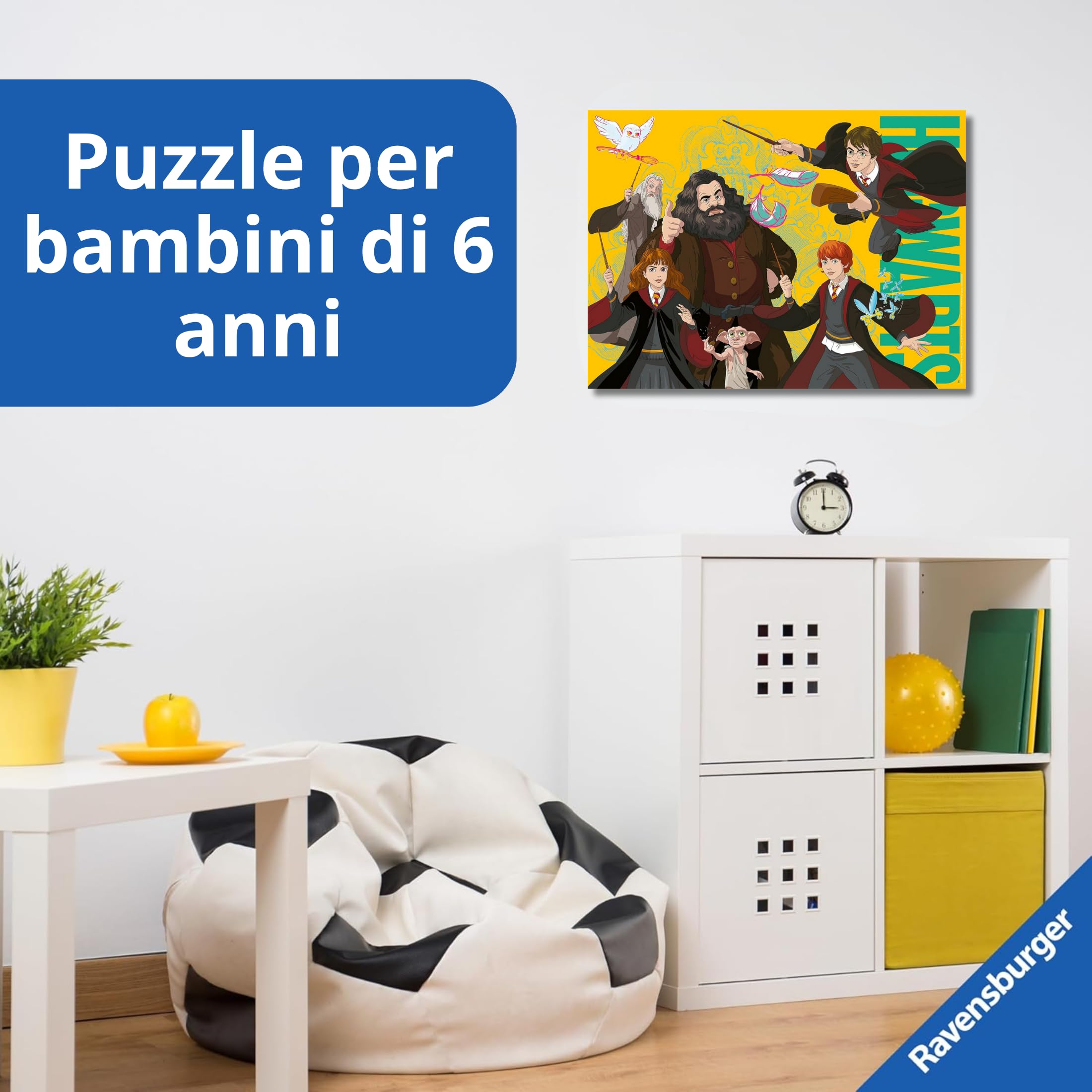 Ravensburger - Puzzle 100 Pezzi XXL Harry Potter, Idea Regalo per Bambini 6+ Anni, Gioco Educativo e Stimolante
