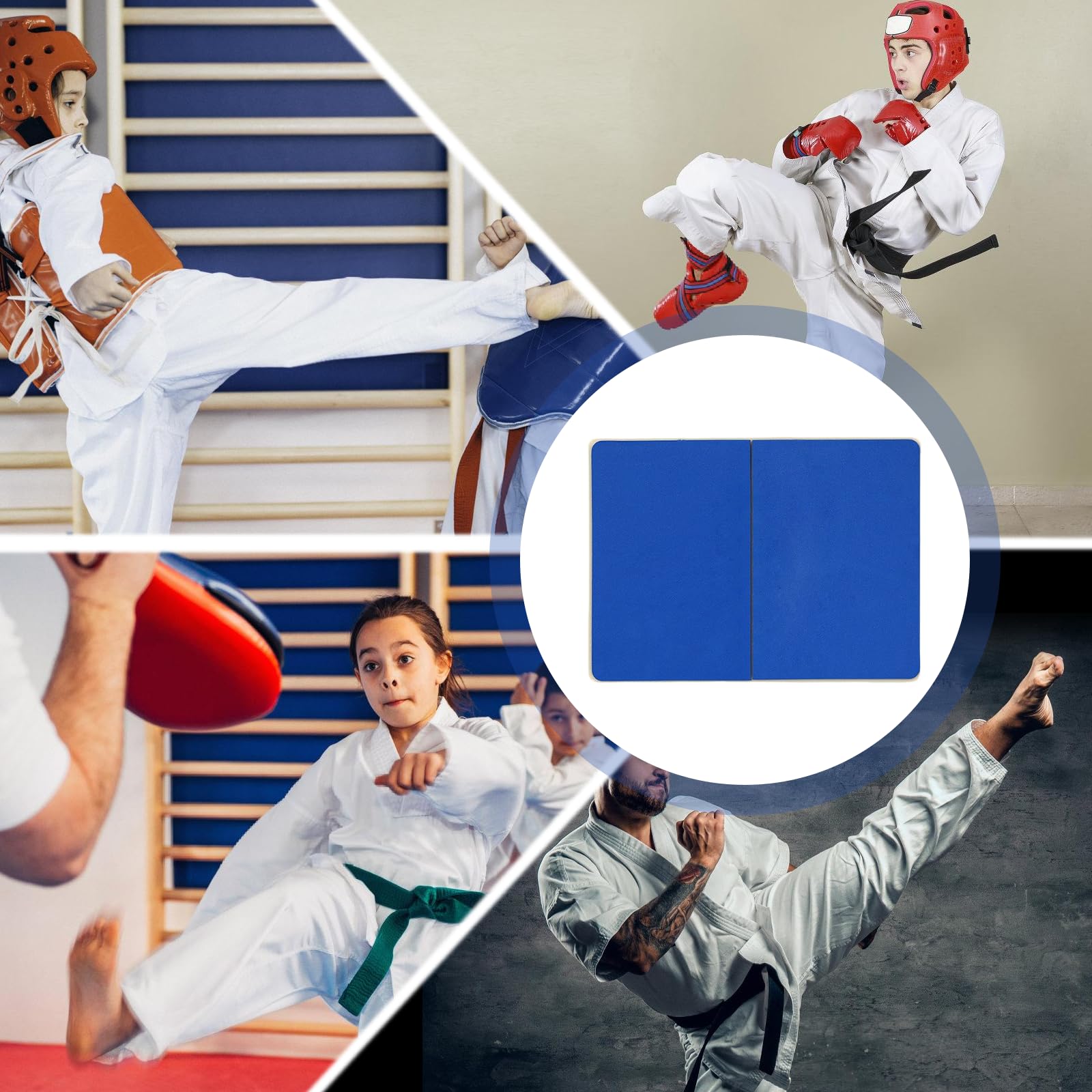 BAIFULAI Tablas de fracciones: Golpeadores reutilizables para artes marciales, resistente a la rotura, de espuma, para adultos y niños, color azul