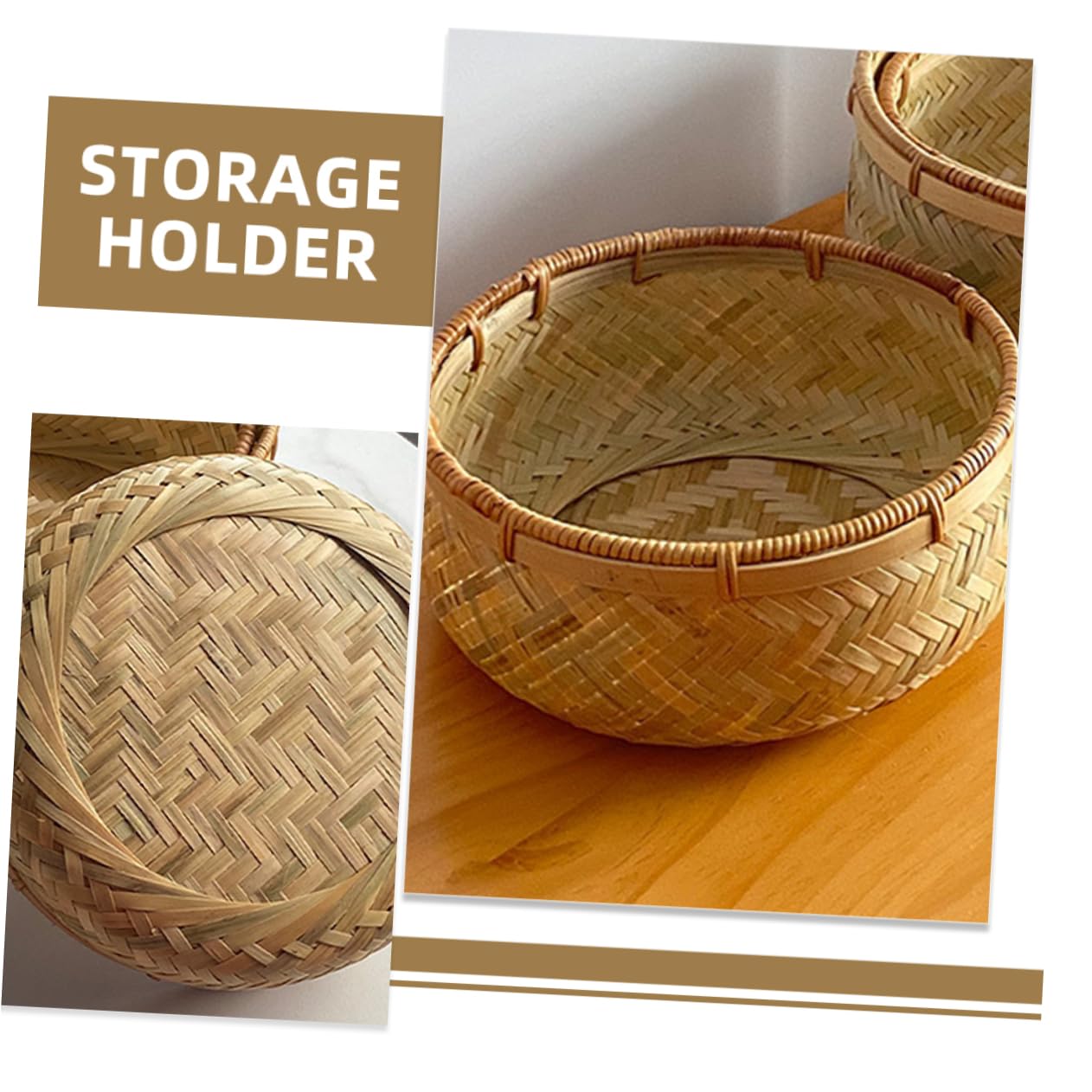 Amazon.co.jp: Happyyami 竹製 編み込みバスケット 収納容器 フルーツ