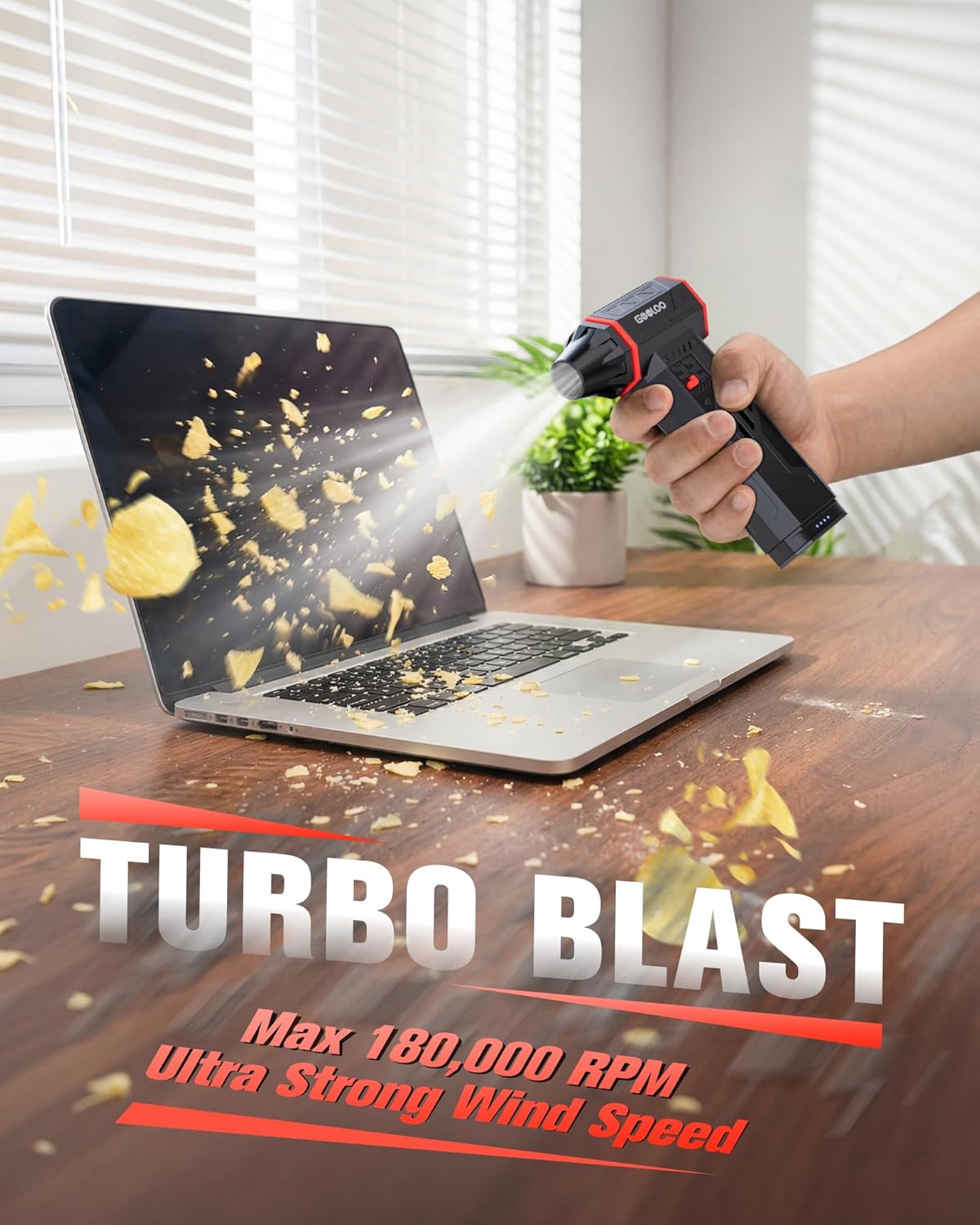 GOOLOO A5 Jump Starter with Air Compressor, 4000A Car Battery Jump Starter & GOOLOO F5S Compressed Air Duster,180000RPM Super Power Cordless Air Blower