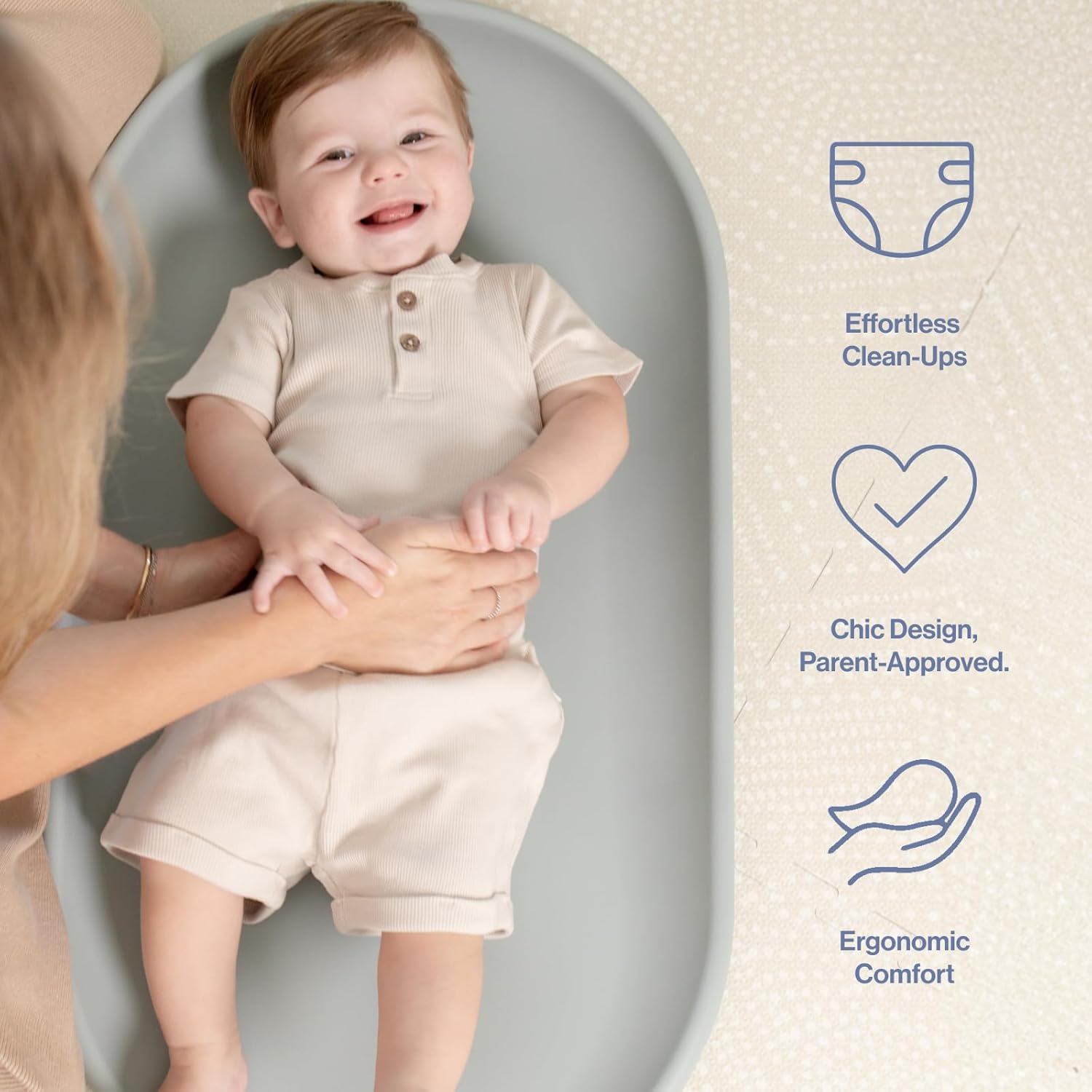 Toddlekind Premium Foam Changing Pad – Hygienic, BPA-Free, Water-Resistant, and Easy to Clean – Soft, Skin-Like PU Foam Mat with Ergonomic Design – Fits Standard Changing Tables (31.5"x16.9"), Green